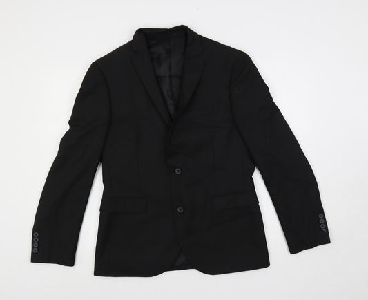 NEXT Mens Black Polyester Jacket Suit Jacket Size 40 Regular