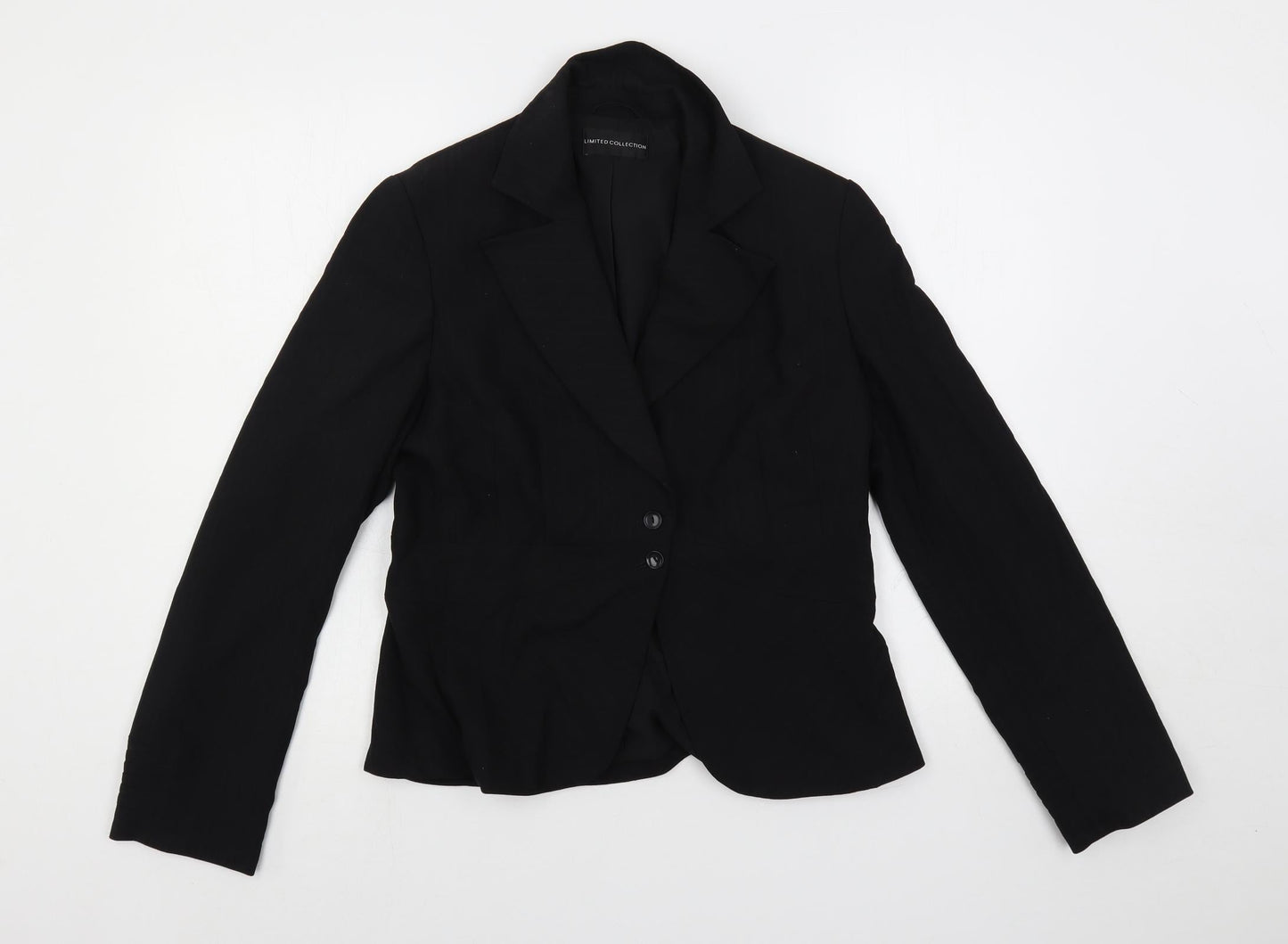 Marks and Spencer Womens Black Striped Jacket Blazer Size 12 Button