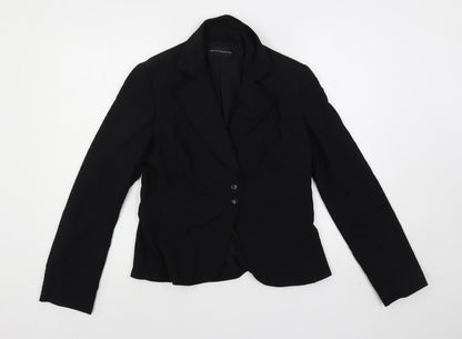 Marks & Spencer Womens Black Striped Jacket Blazer Size 12 Button