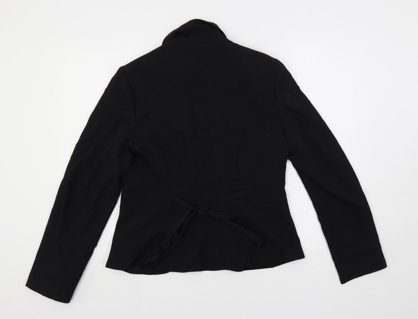 Marks and Spencer Womens Black Striped Jacket Blazer Size 12 Button