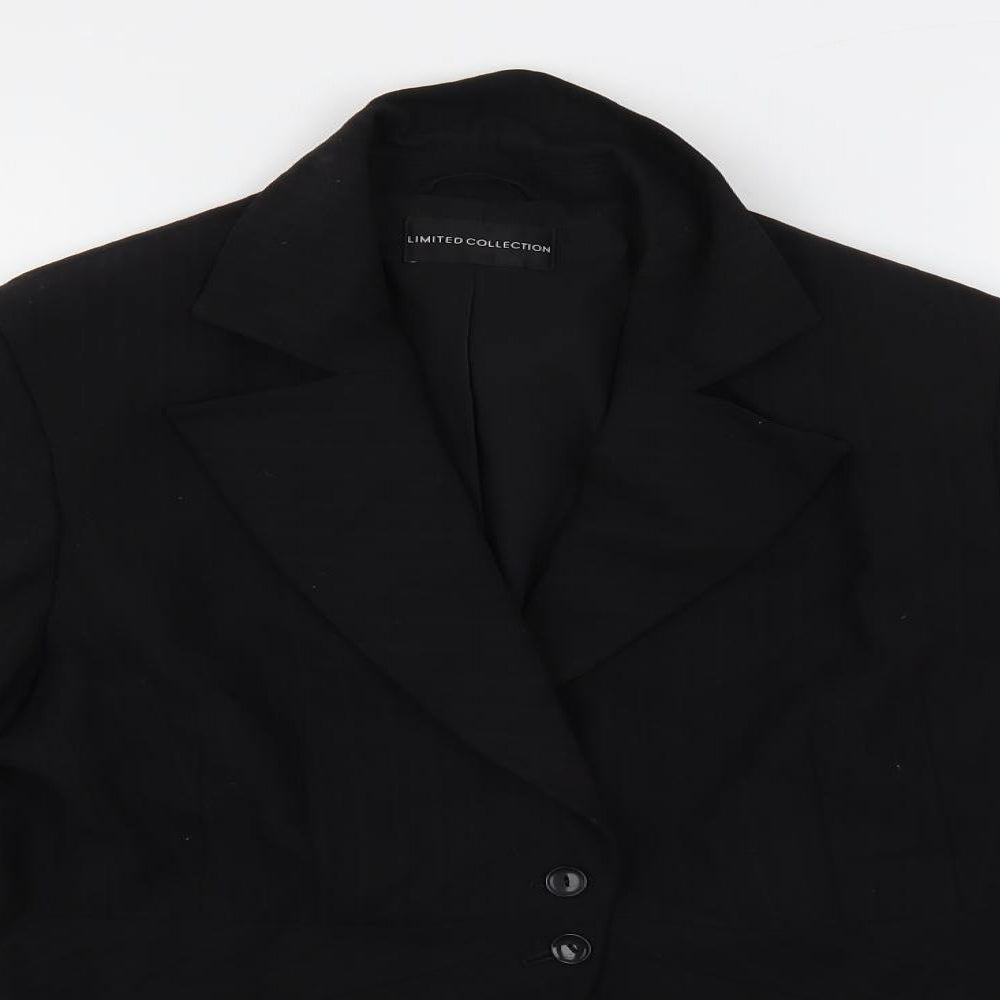 Marks and Spencer Womens Black Striped Jacket Blazer Size 12 Button
