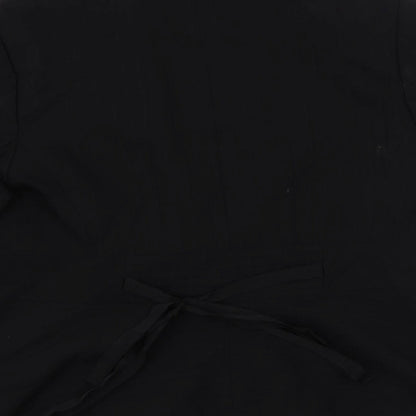 Marks & Spencer Womens Black Striped Jacket Blazer Size 12 Button