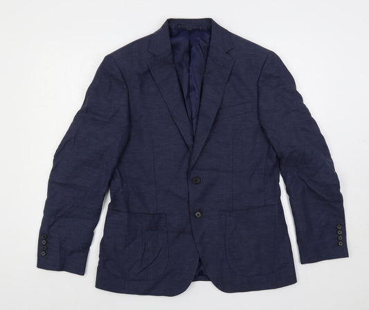 Marks and Spencer Mens Blue Polyester Jacket Suit Jacket Size 38 Regular