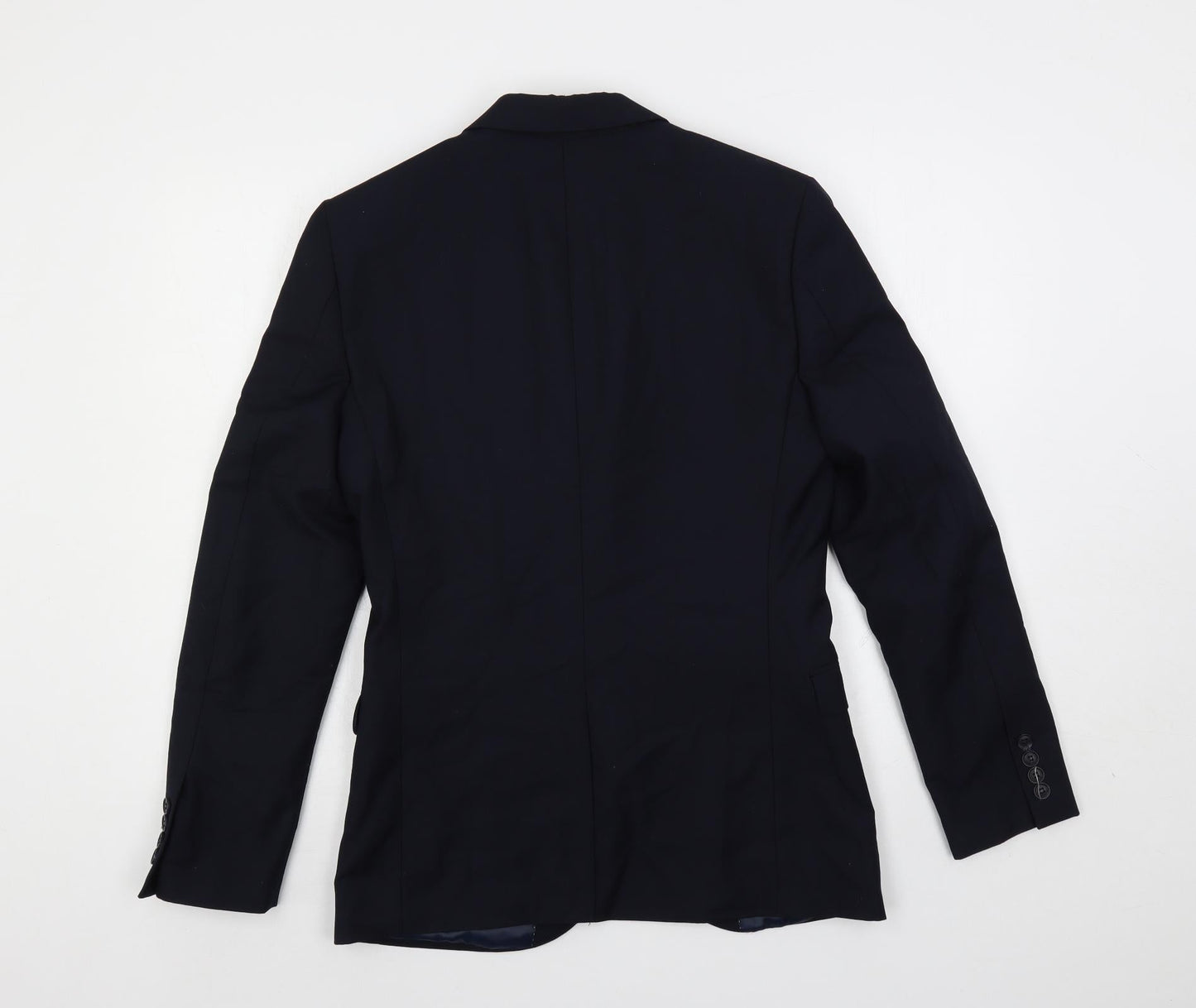Topman Mens Blue Polyester Jacket Suit Jacket Size 36 Regular
