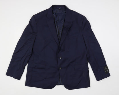 Additional front view of Autograph men’s blue wool jacket suit jacket, size 46, regular