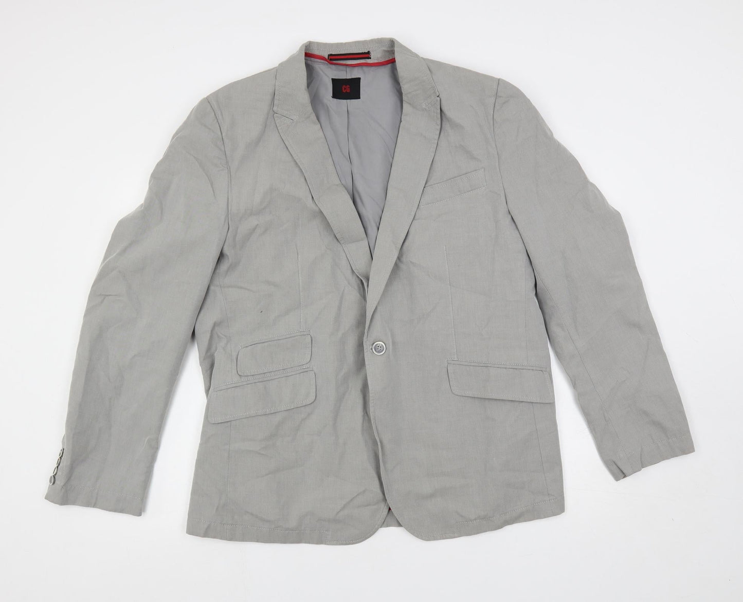 CG Mens Grey Jacket Blazer Size L Button