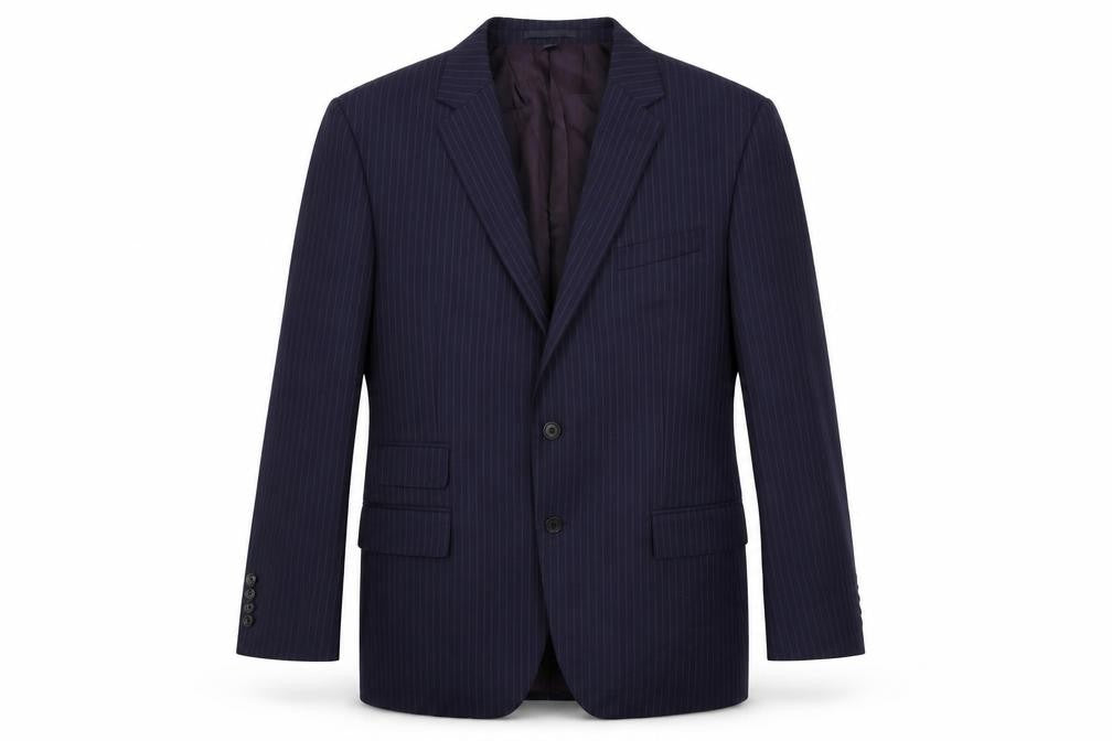 Marks & Spencer Mens Blue Striped Wool Jacket Suit Jacket Size 44 Regular