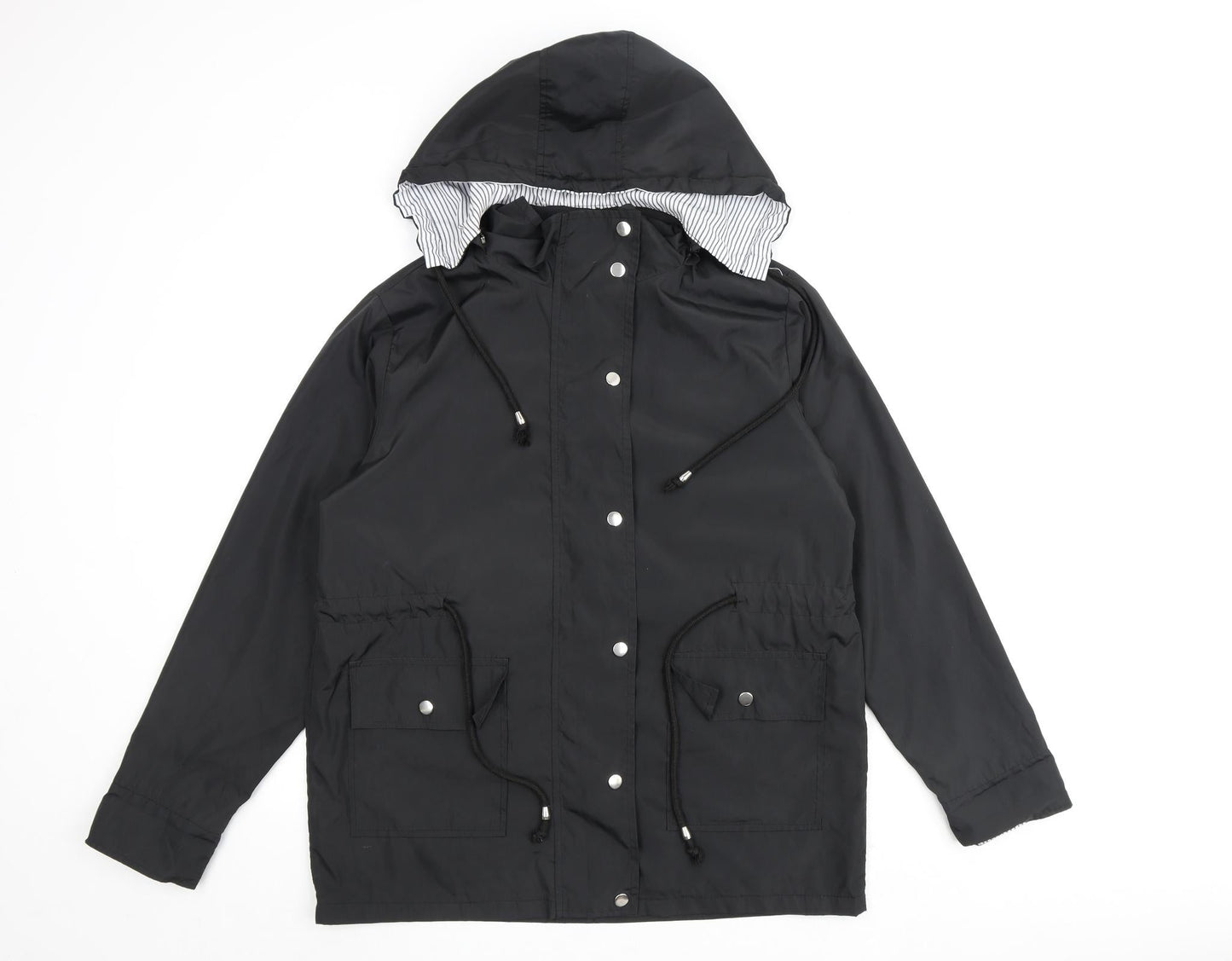 Beedee Womens Black Rain Coat Coat Size M Zip