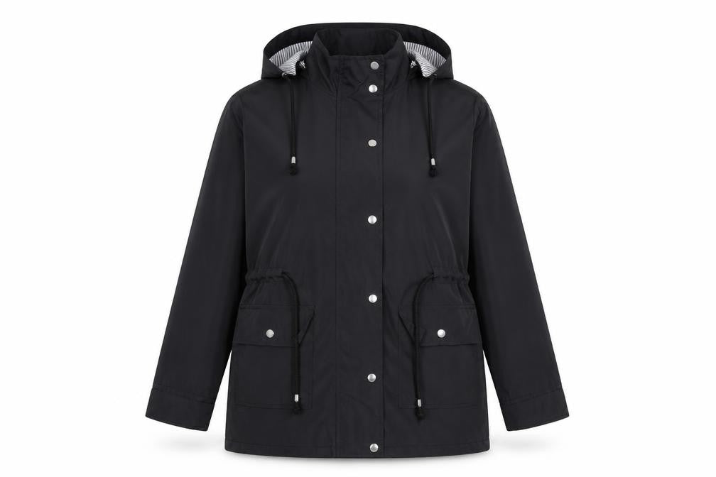 Beedee Womens Black Rain Coat Coat Size M Zip