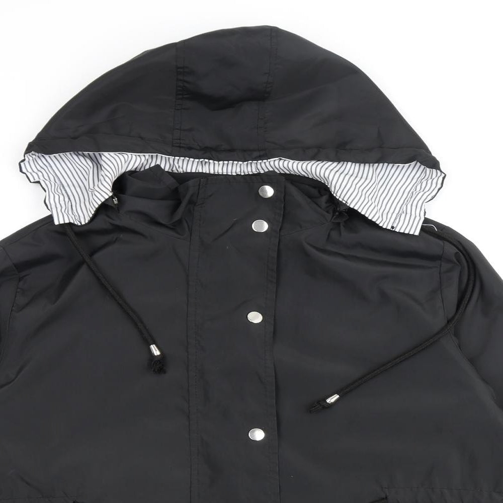 Beedee Womens Black Rain Coat Coat Size M Zip