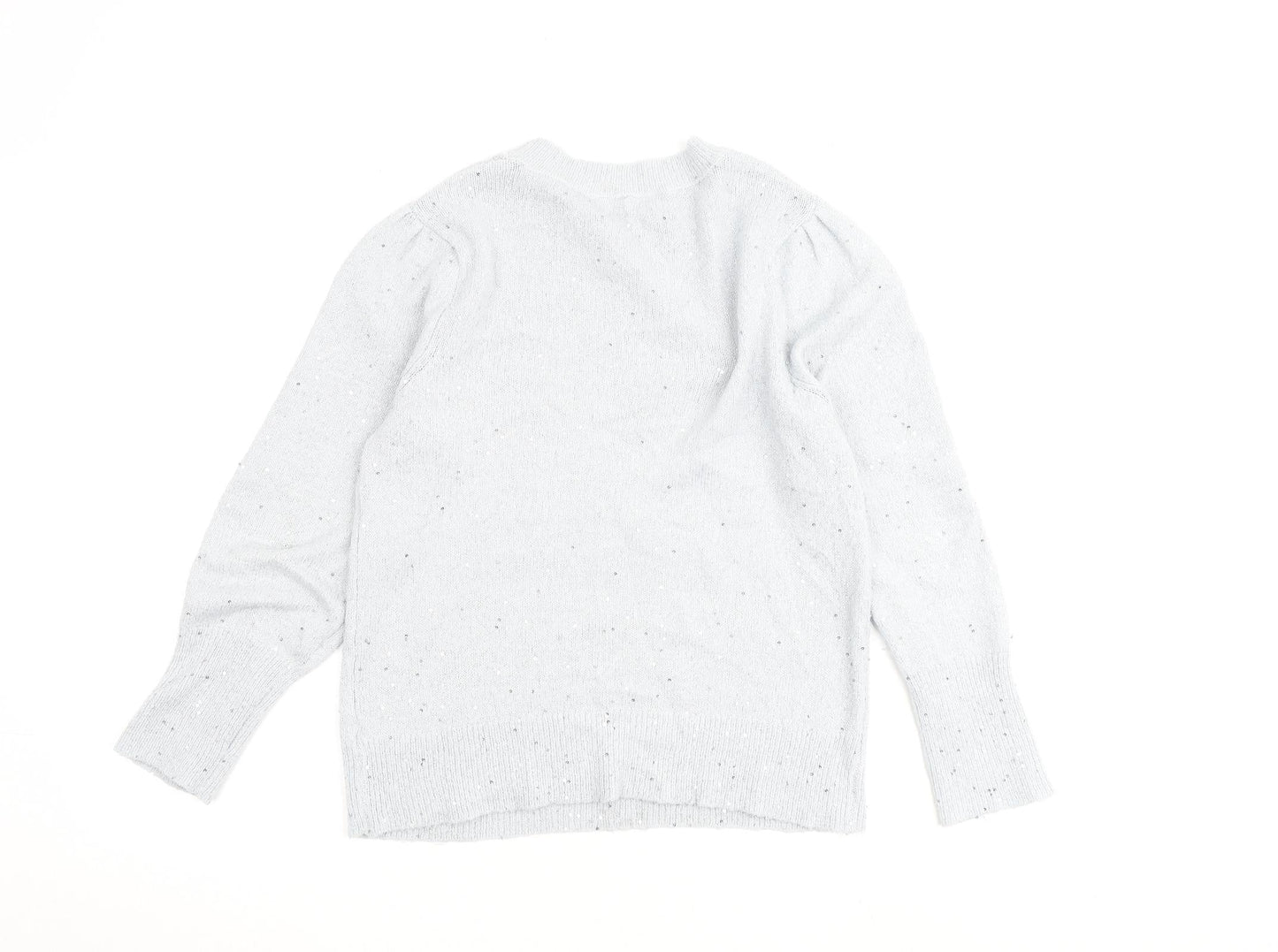 Dorothy Perkins Womens Grey Round Neck Acrylic Pullover Jumper Size 12