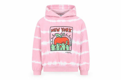 Cotton On Girls Pink Striped Cotton Pullover Hoodie Size 9-10 Years Pullover