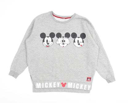 Preloved Disney Womens Grey Cotton Pullover Sweatshirt Size 10 Pullover - Front