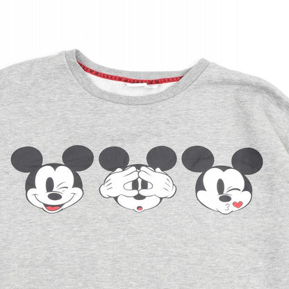 Preloved Disney Womens Grey Cotton Pullover Sweatshirt Size 10 Pullover - Detail