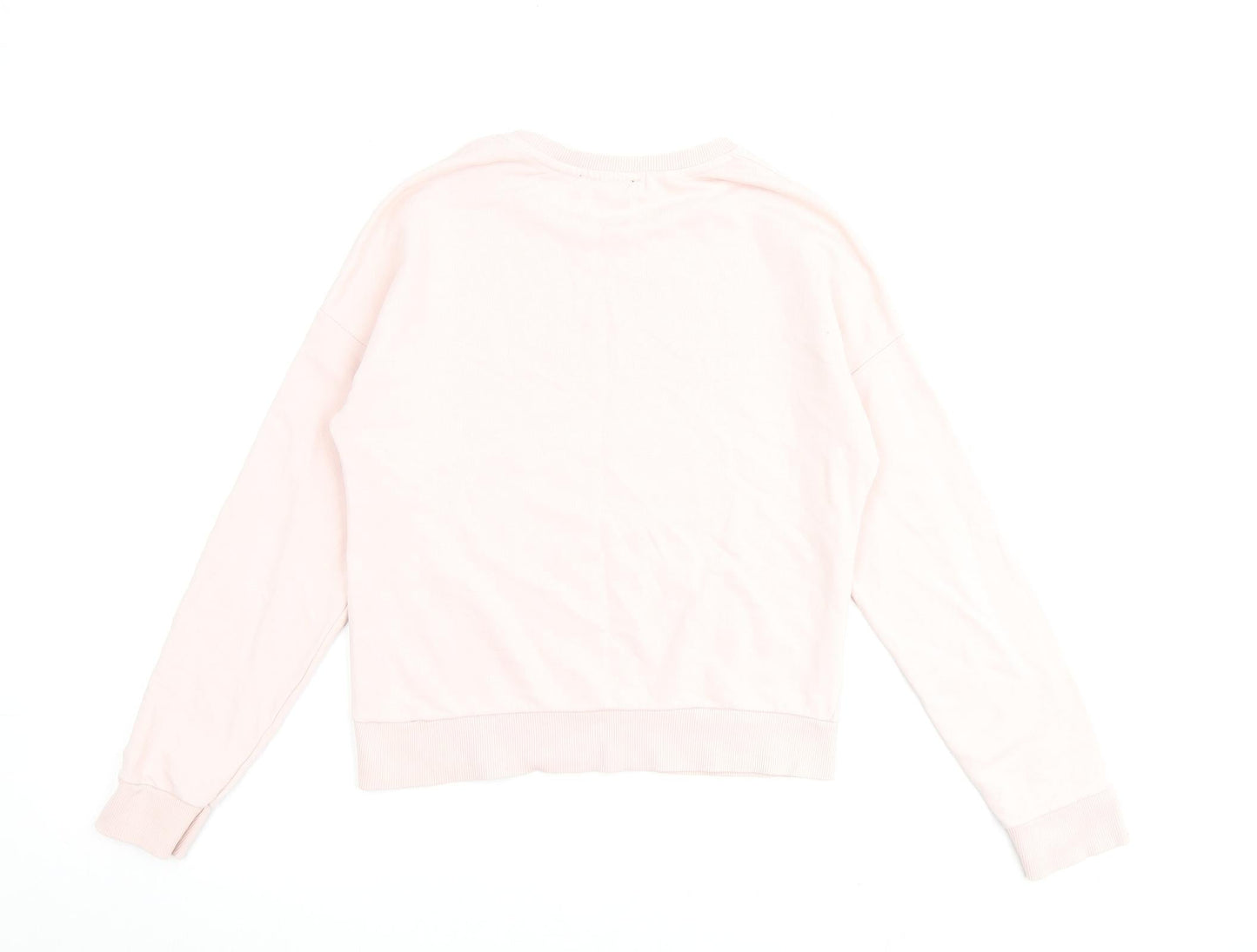 New Look Womens Pink Cotton Pullover Sweatshirt Size 6 Pullover