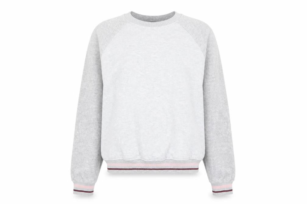 New Look Womens Grey Cotton Pullover Sweatshirt Size 6 Pullover