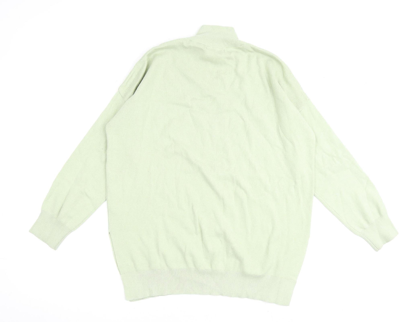 Stradivarius Womens Green High Neck Acrylic Pullover Jumper Size S