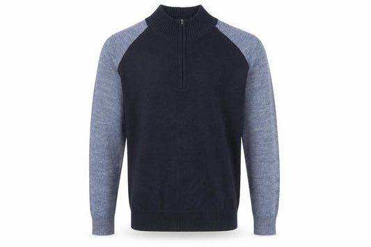 Arturo Calle Mens Blue Round Neck Acrylic Henley Jumper Size S Long Sleeve