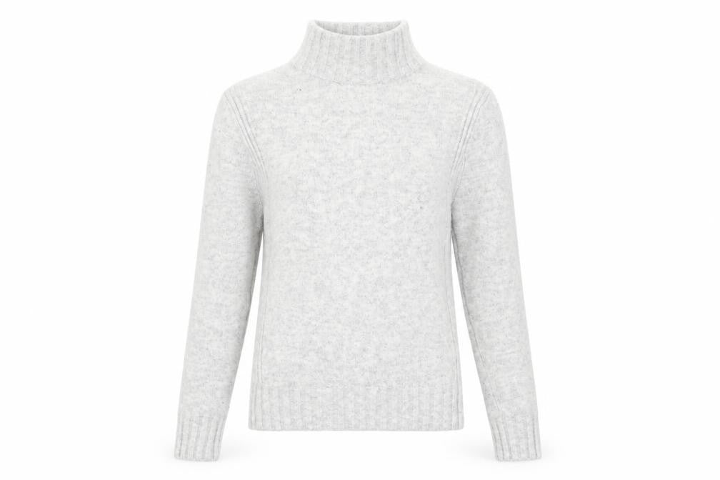 Point Sur Womens Grey Round Neck Acrylic Pullover Jumper Size S