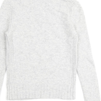 Point Sur Womens Grey Round Neck Acrylic Pullover Jumper Size S