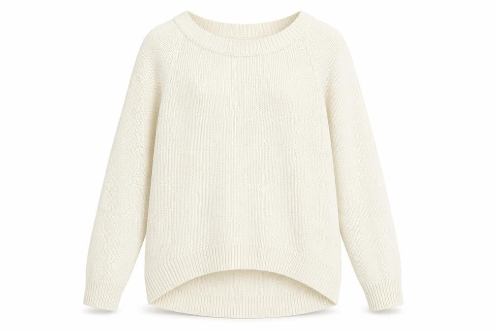 H&M Womens Ivory Round Neck Acrylic Pullover Jumper Size S