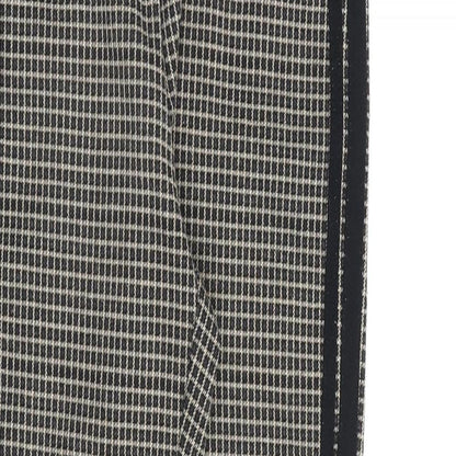 Stradivarius Womens Brown Check Polyester Trousers Size 8 L28 in Regular