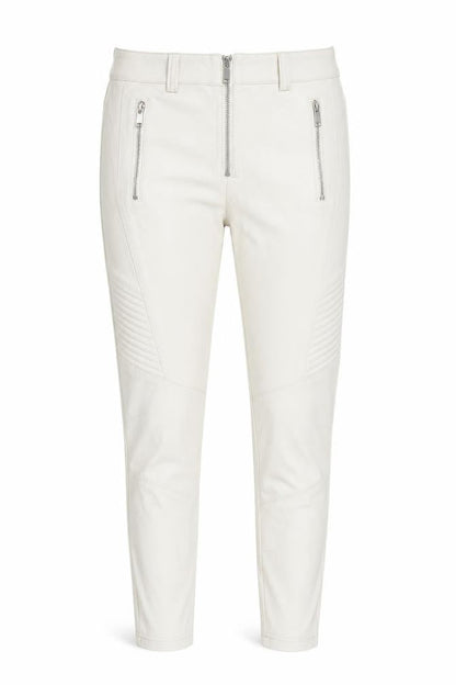 Topshop Womens Beige Polyurethane Trousers Size 10 L24 in Regular Zip