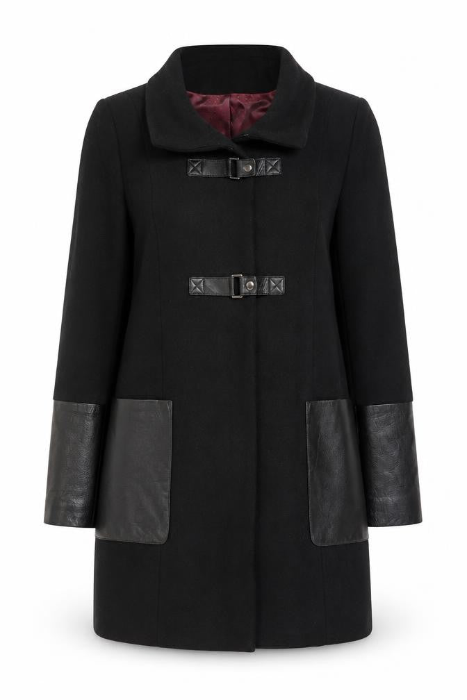 Marks and Spencer Womens Black Overcoat Coat Size 12 Zip