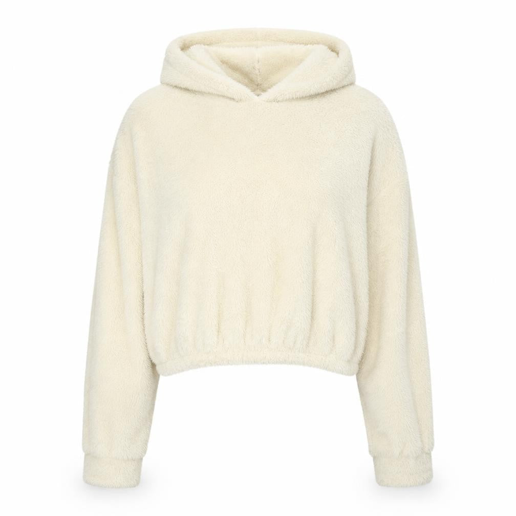 PRETTYLITTLETHING Womens Ivory Polyester Pullover Hoodie Size M Pullover