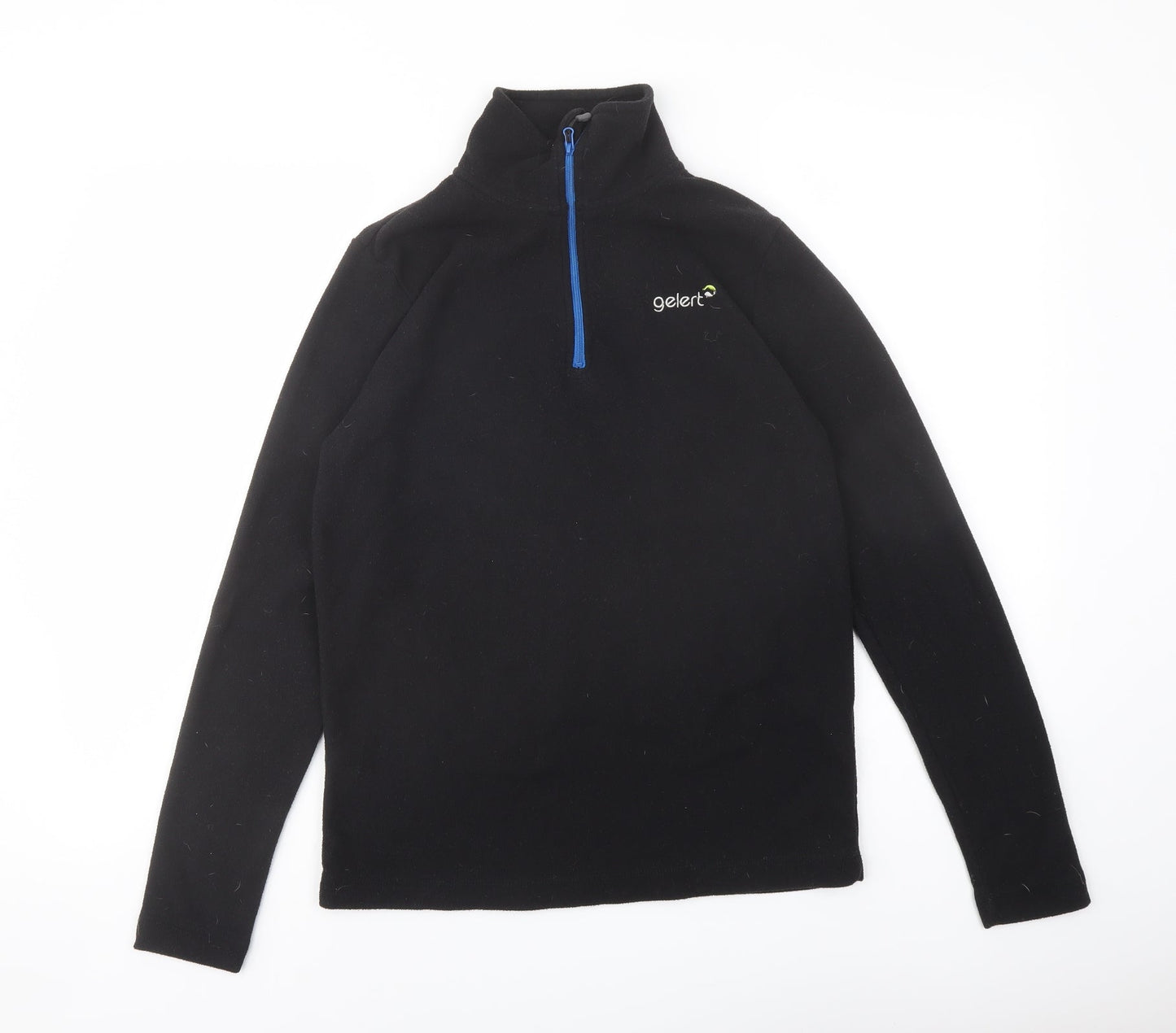 Glert Womens Black Polyester Pullover Sweatshirt Size XS Zip