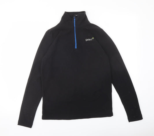 Glert Womens Black Polyester Pullover Sweatshirt Size XS Zip