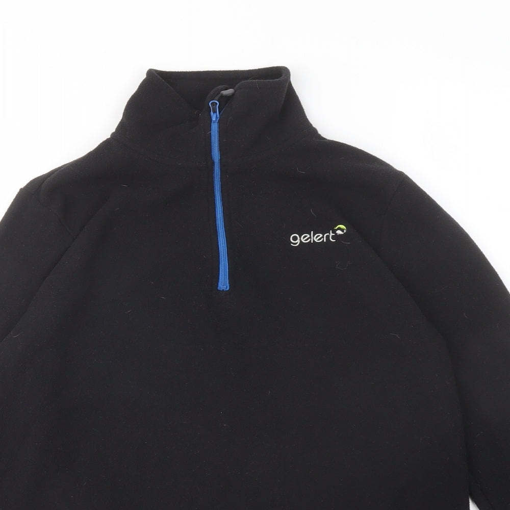Glert Womens Black Polyester Pullover Sweatshirt Size XS Zip