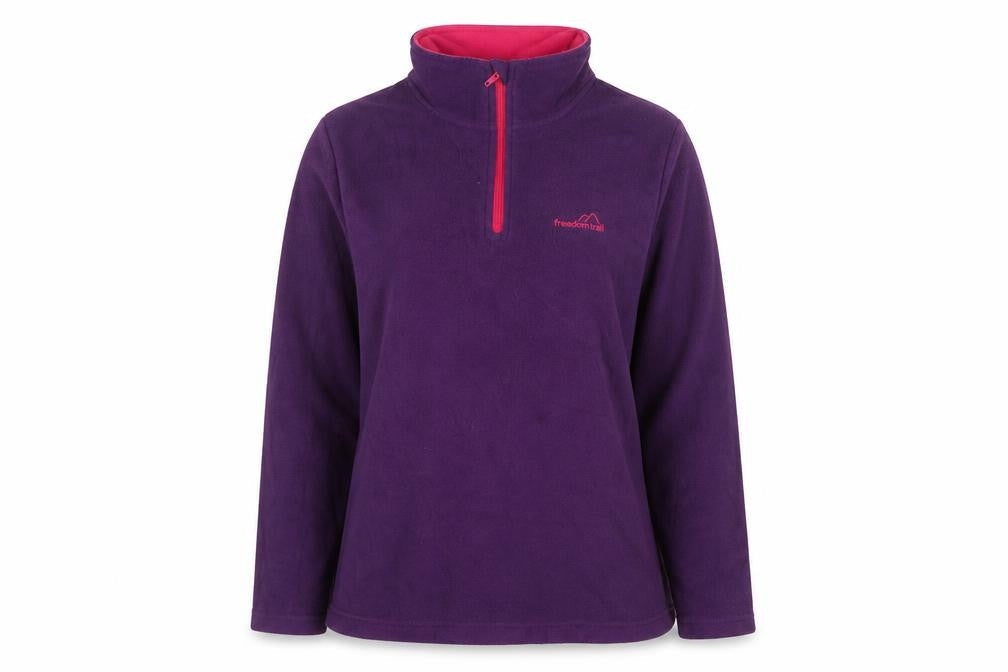 Freedom Trail Womens Purple Polyester Pullover Sweatshirt Size 10 Zip