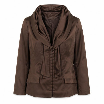 HEINE Womens Brown Jacket Blazer Size 10 Hook & Eye