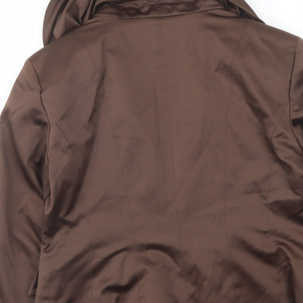 HEINE Womens Brown Jacket Blazer Size 10 Hook & Eye