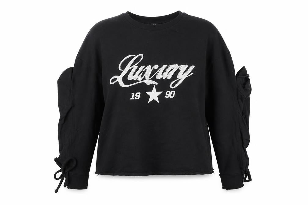 River Island Womens Black Cotton Pullover Sweatshirt Size M Pullover