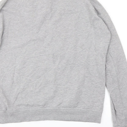 Brand and care label for IVY PARK women’s grey cotton pullover sweatshirt, size S, pullover