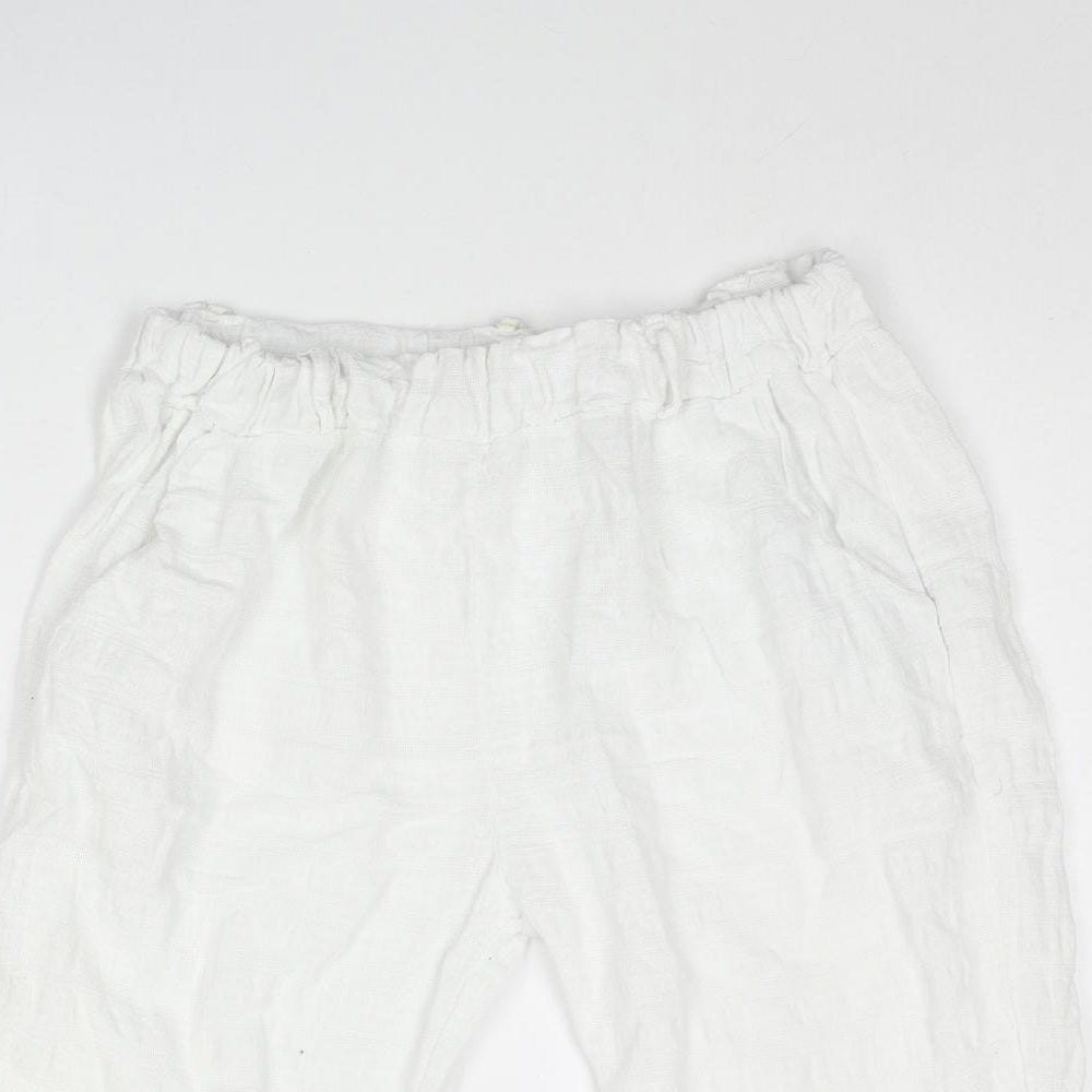 Piaza Italia Womens White Linen Bermuda Shorts Size 26 in L12 in Regular Pull On
