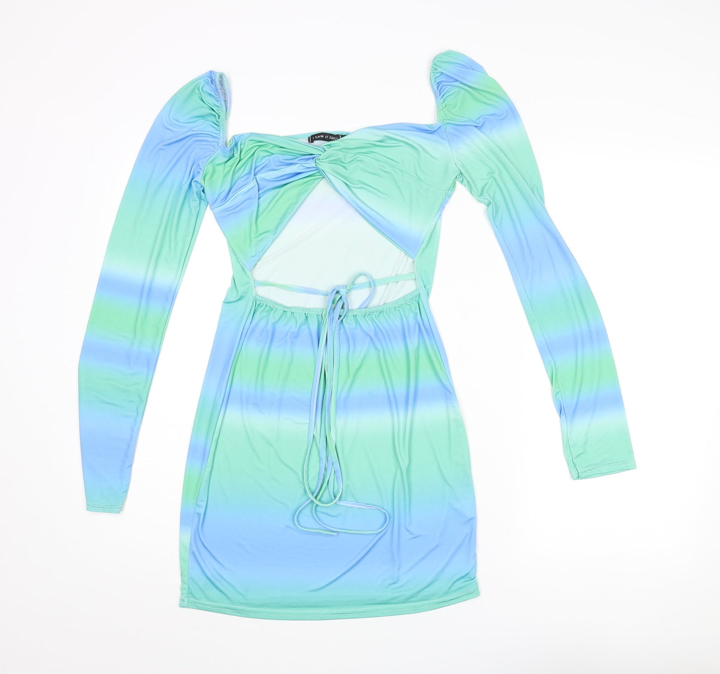 I SAW IT FIRST Womens Multicoloured Polyester Mini Size 14 Sweetheart Pullover - Ombre Cut Out