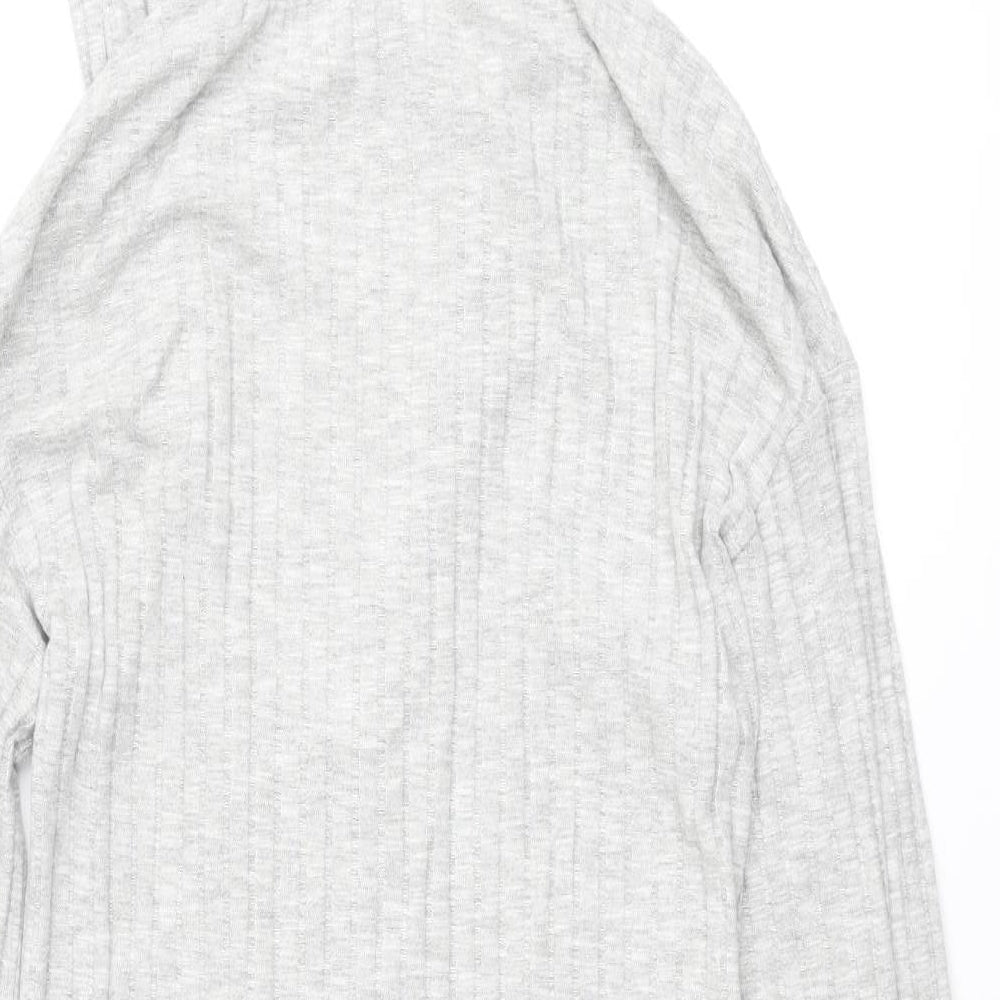 ASOS Womens Grey V-Neck Viscose Cardigan Jumper Size 4 - Hooded