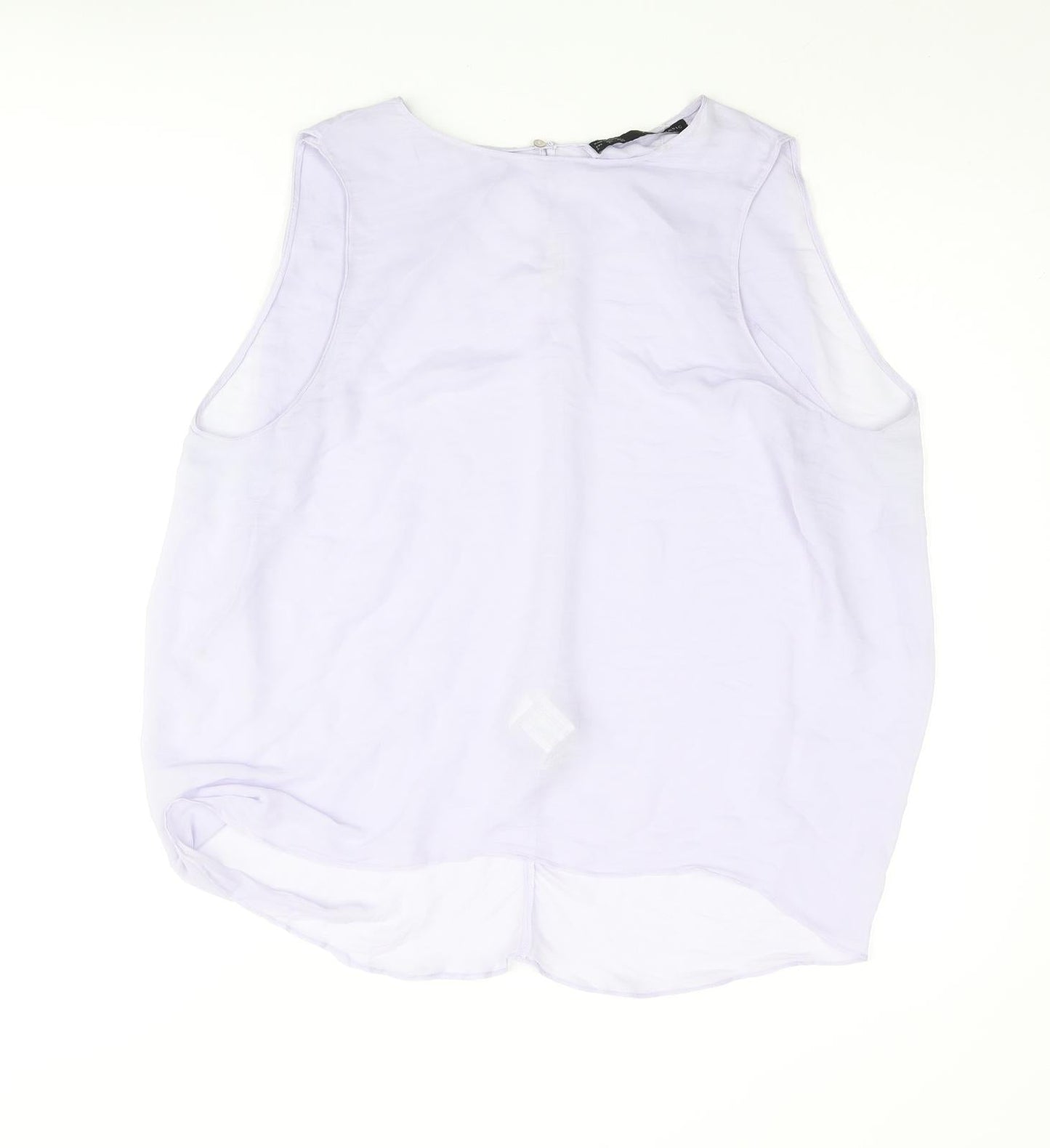 Zara Womens Purple Polyester Basic Blouse Size M Round Neck