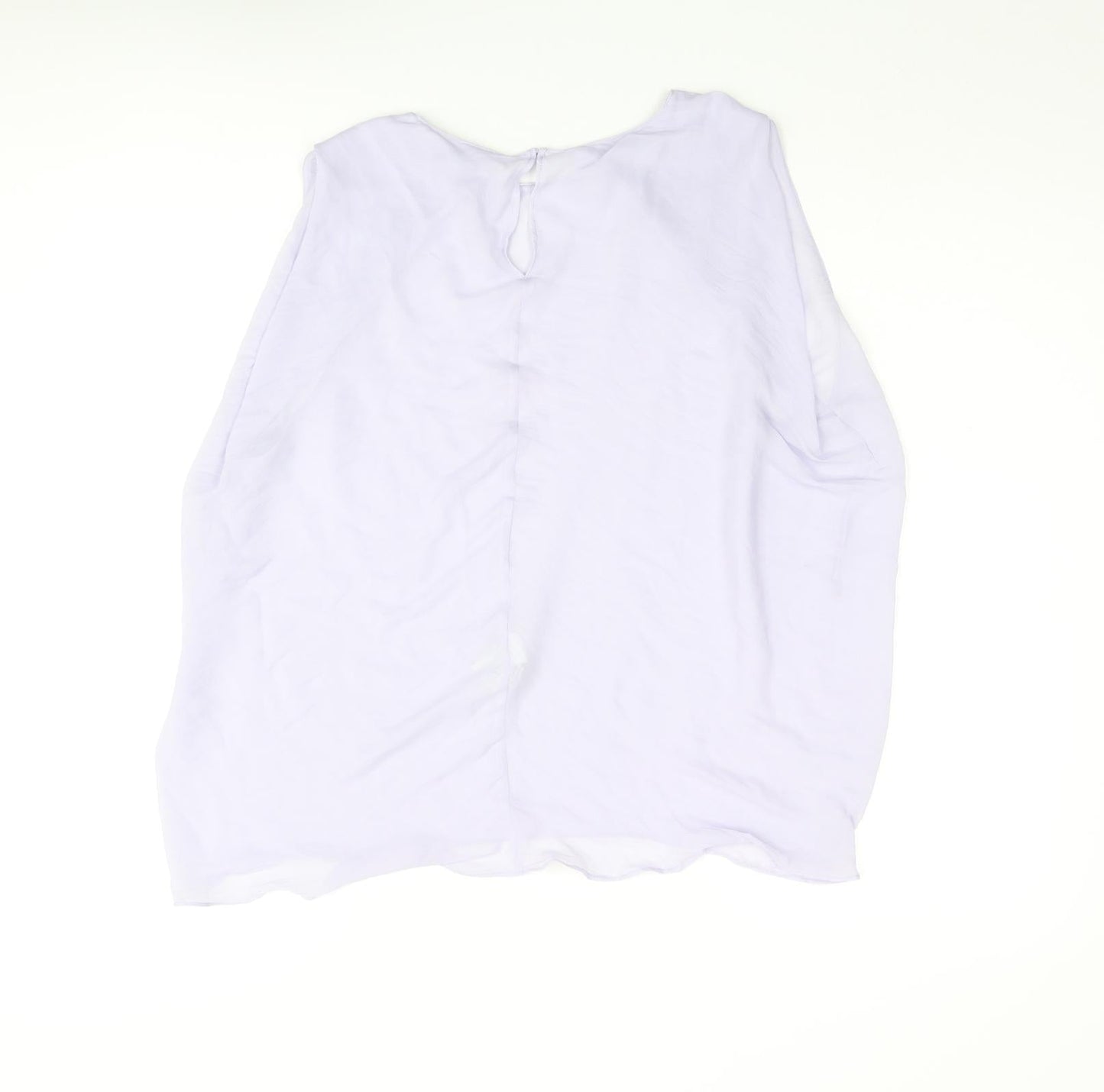 Zara Womens Purple Polyester Basic Blouse Size M Round Neck