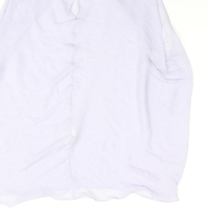 Zara Womens Purple Polyester Basic Blouse Size M Round Neck