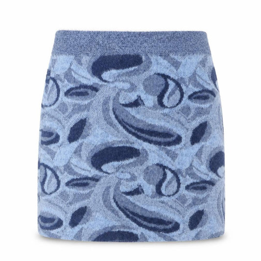 Zara Womens Blue Geometric Polyamide Mini Skirt Size S