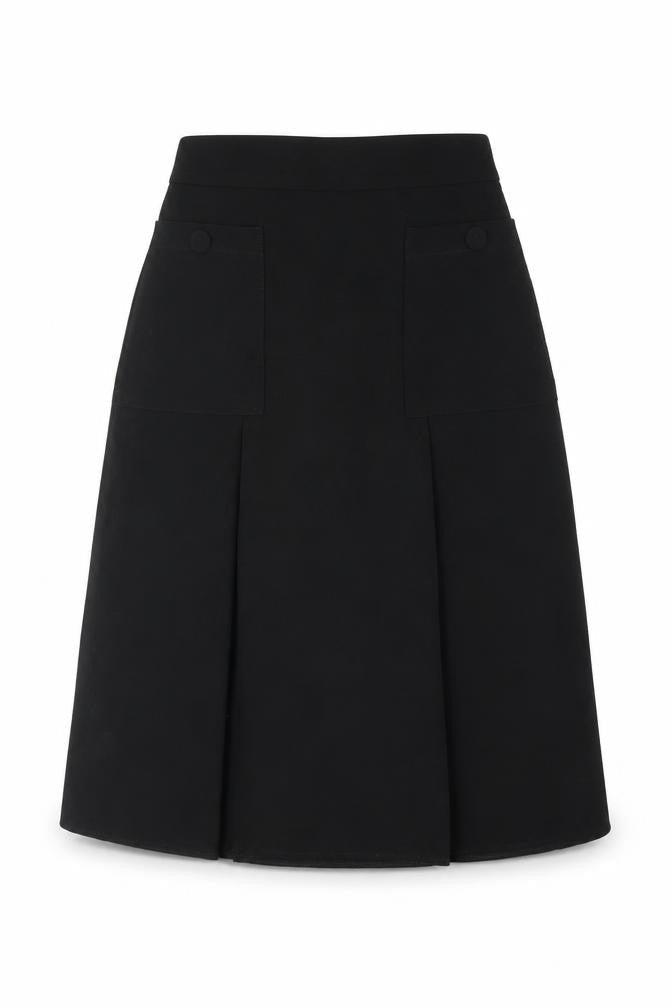 Mango Womens Black Polyester A-Line Skirt Size S Zip