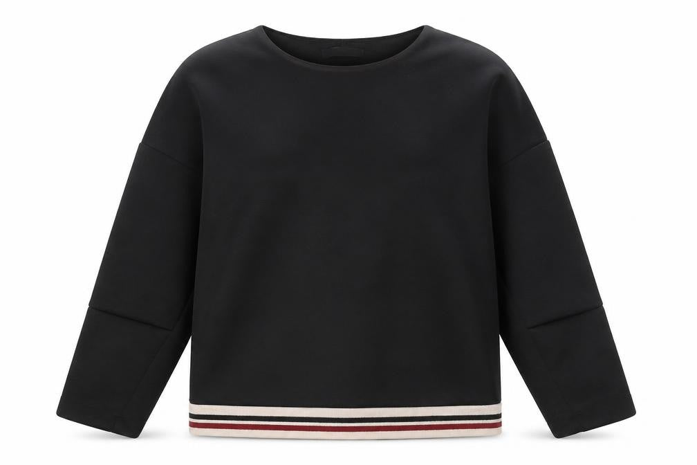 Mango Womens Black Round Neck Polyester Pullover Jumper Size M