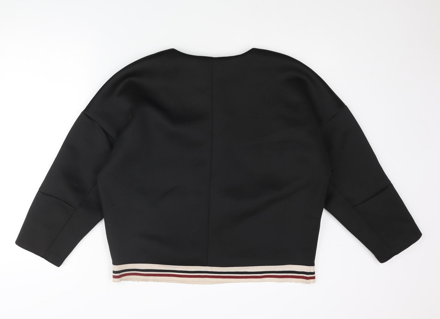 Mango Womens Black Round Neck Polyester Pullover Jumper Size M