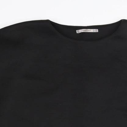 Mango Womens Black Round Neck Polyester Pullover Jumper Size M