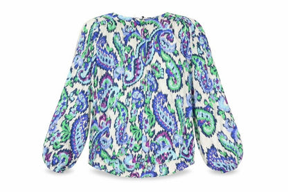 Zara Womens Multicoloured Paisley Viscose Basic Blouse Size XS Round Neck