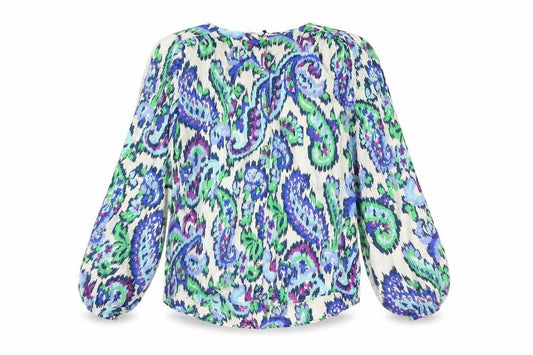 Zara Womens Multicoloured Paisley Viscose Basic Blouse Size XS Round Neck